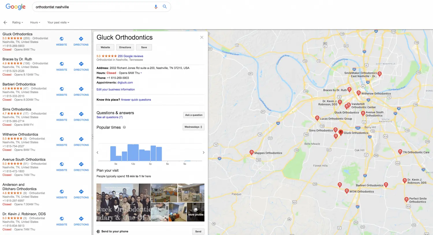Google Business Profile Page - SEO Tips for Orthodontists Example Map